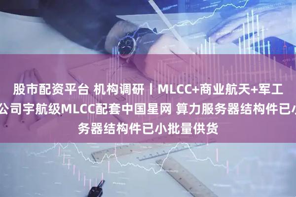 股市配资平台 机构调研丨MLCC+商业航天+军工电子 这家公司宇航级MLCC配套中国星网 算力服务器结构件已小批量供货